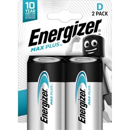 Batteri Energizer Max Plus D 2st/fp