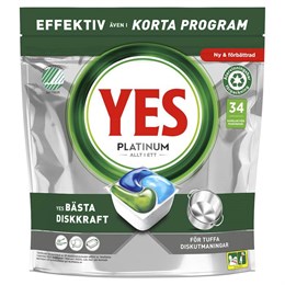 Maskindiskmedel Tabletter YES Platinum 34 st/fp