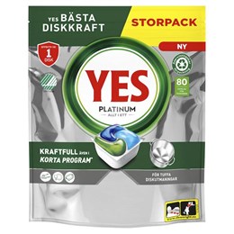 Maskindiskmedel Tabletter YES Platinum 80st/fp